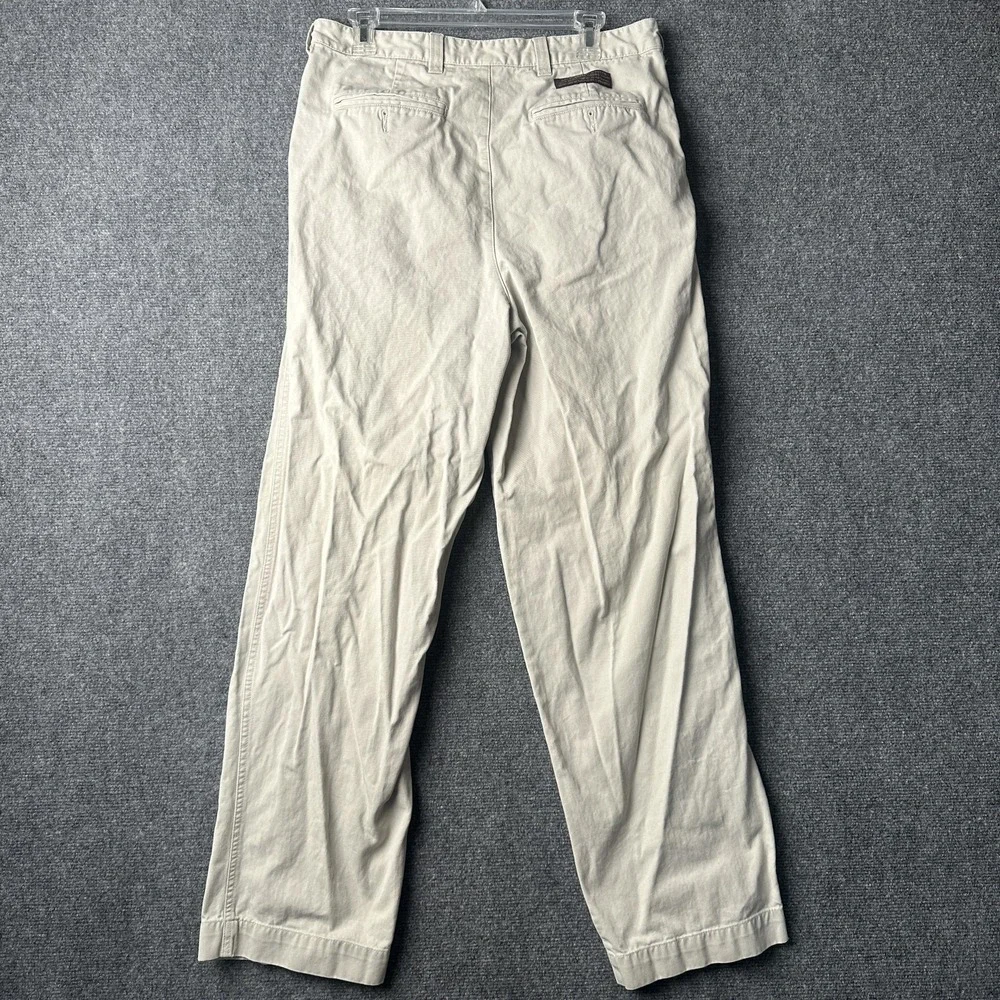 VTG Abercrombie & Fitch Pants Mens 34x32 Beige Chino Pleated Relaxed Fit Cotton